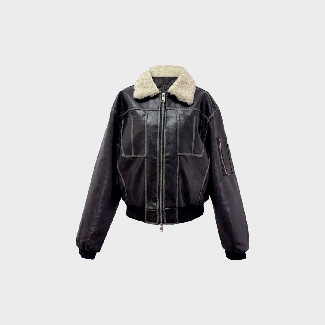 VINTAGE leather jacket black archive 短丈 Leather jacket – alinarchives