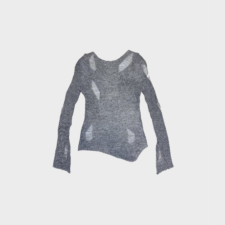 トップス juvyy 2Way distressed knit top | Judin