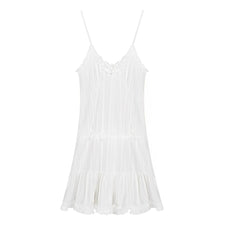 Cotton lace frill cami dress null