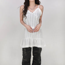 Cotton lace frill cami dress Cotton lace frill cami dress ワンピース white 