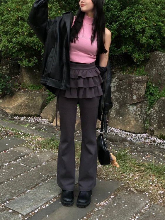 Frill skirt layered pants | Judin