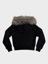 Fur hood knit zip up | Judin