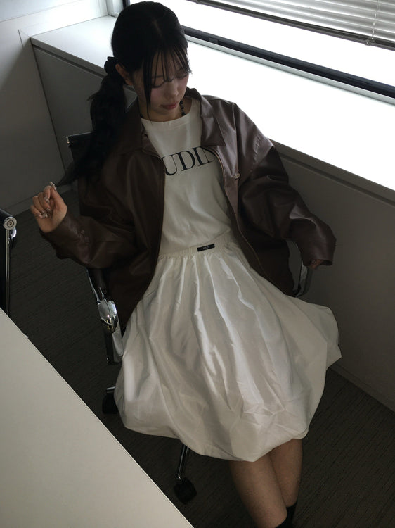 Leather like over jacket | Judin