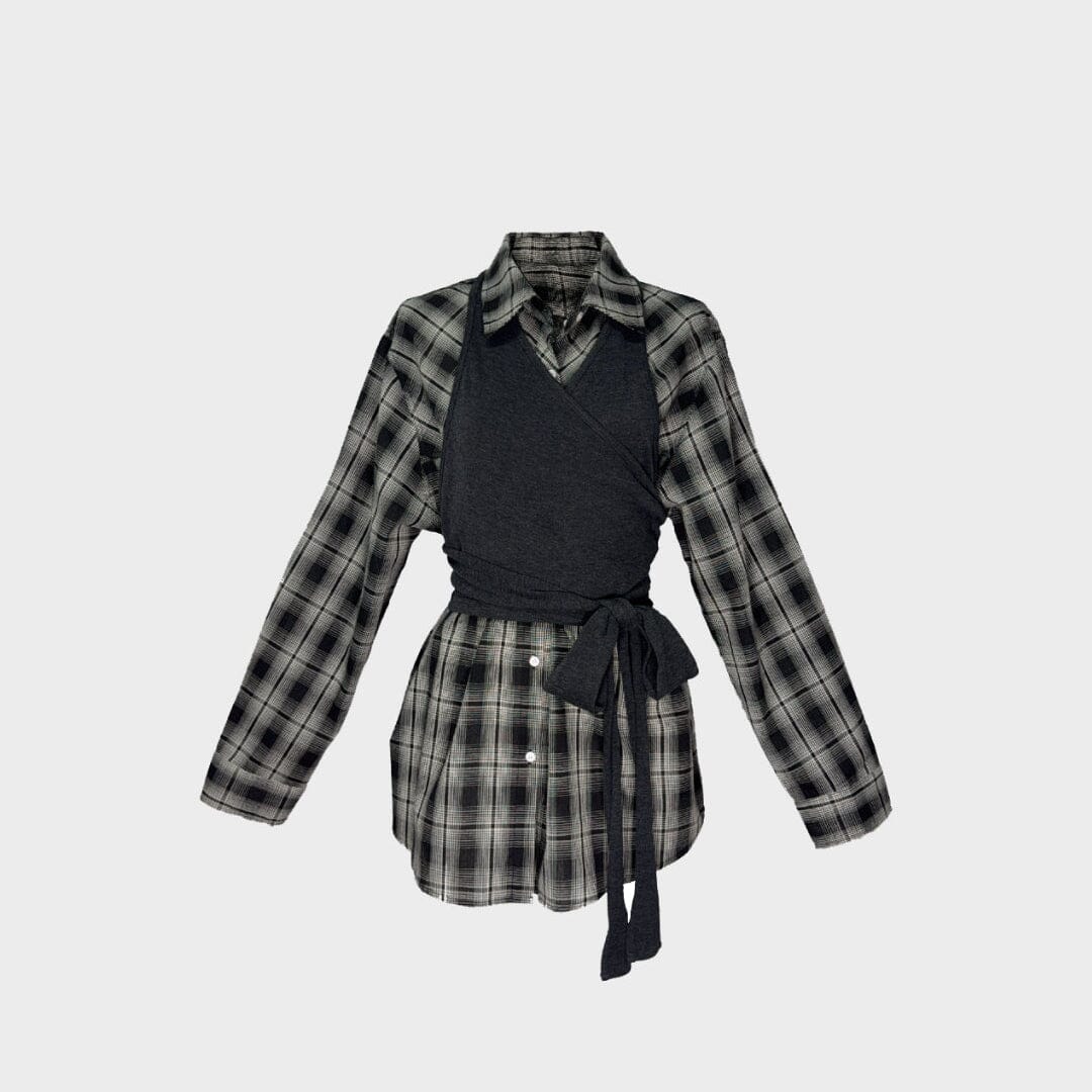 ヴェトモンOversized check shirt VETEMENTS (ヴェトモン) 18AW Sticker-Print Cotton Oversized