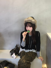 Bicolor half button tops 161cm