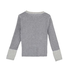 Bicolor half button tops 配色ニットトップス トップス 