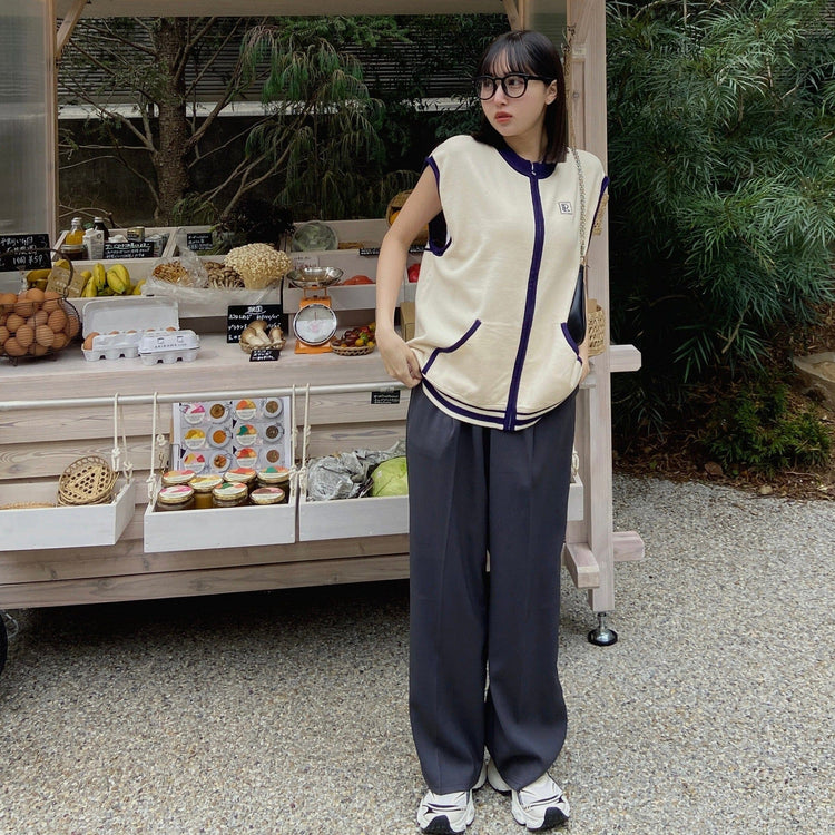 RiLi】ジャガードロゴニットベスト | Judin