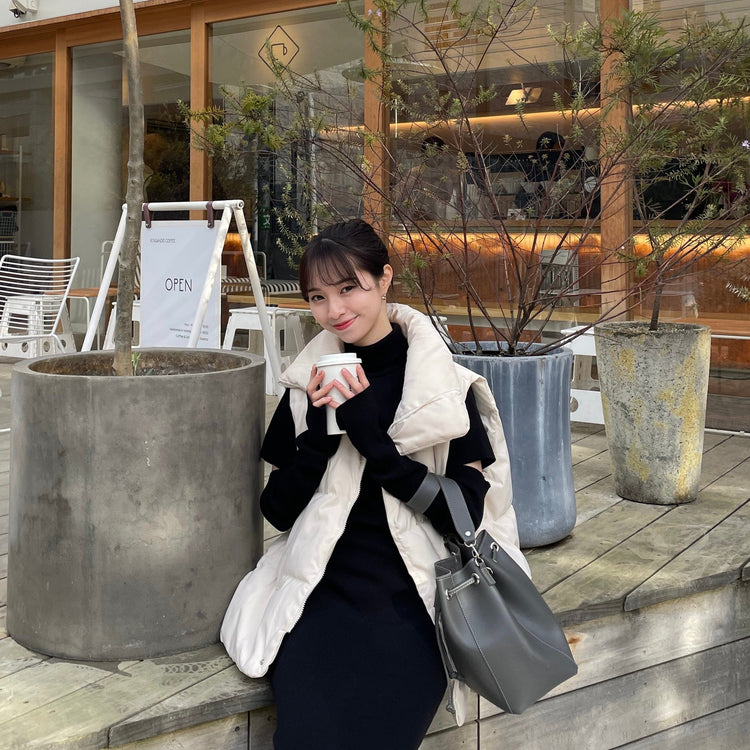 RiLi】アームウォーマー付きハイネックロングワンピース | Judin